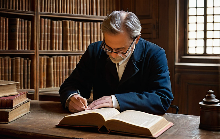 문화재수리기술자 필수 참고 서적 - **Prompt:** A focused, thoughtful cultural heritage restoration technician, professionally and modes...