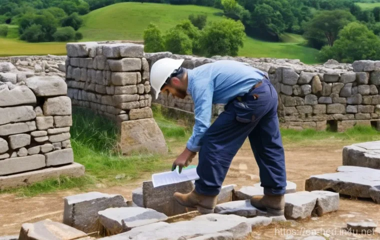 문화재수리기술자 교육 과정 후기 - **Prompt:** A highly detailed, realistic photograph of an object conservator, wearing a clean white ...